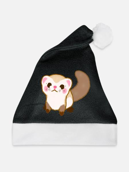 Frettchen - Weihnachtsmütze - Schwarz/Weiß