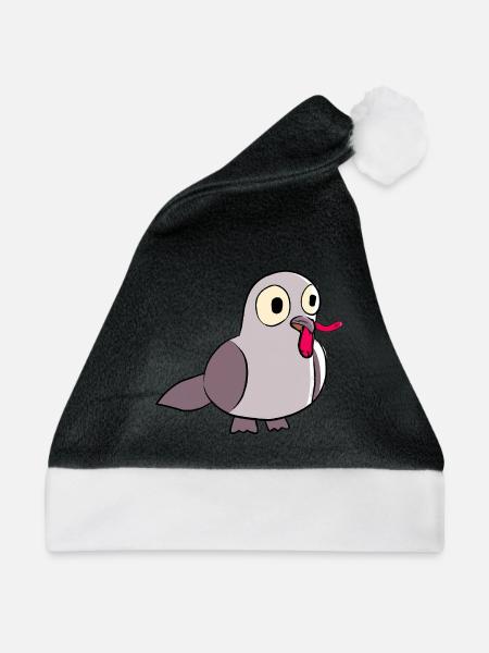 Taube frisst einen Wurm - Weihnachtsmütze - Schwarz/Weiß - Vorne