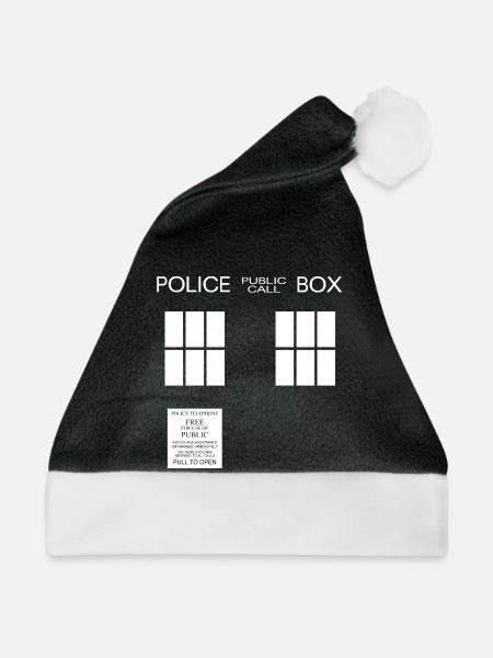 Police box - Weihnachtsmütze - Schwarz/Weiß