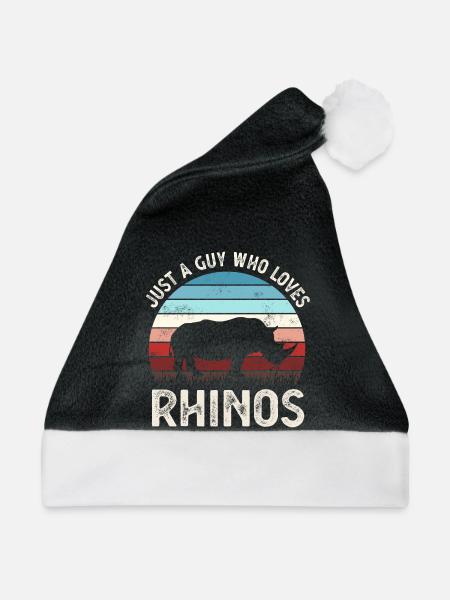 Nashorn Nashörner - Weihnachtsmütze - Schwarz/Weiß - Vorne