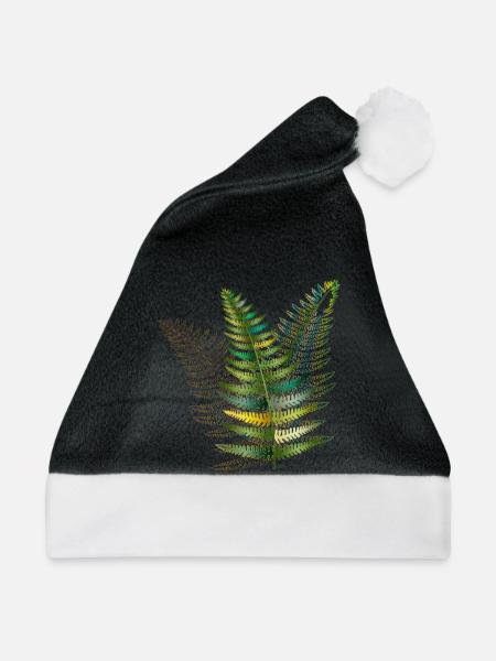 Filigrane Farnblätter - Weihnachtsmütze - Schwarz/Weiß