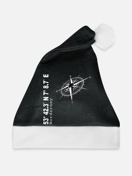 Norderney - Weihnachtsmütze - Schwarz/Weiß - Vorne