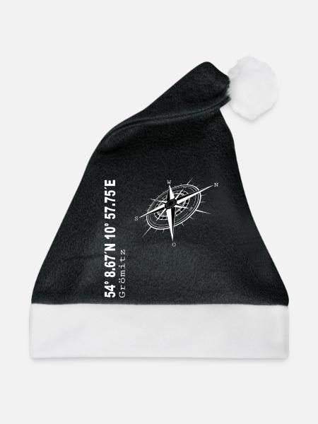 Grömitz - Weihnachtsmütze - Schwarz/Weiß - Vorne
