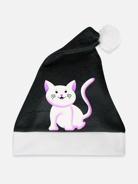 Süßes Kätzchen | Katze | Geschenkidee - Weihnachtsmütze - Schwarz/Weiß