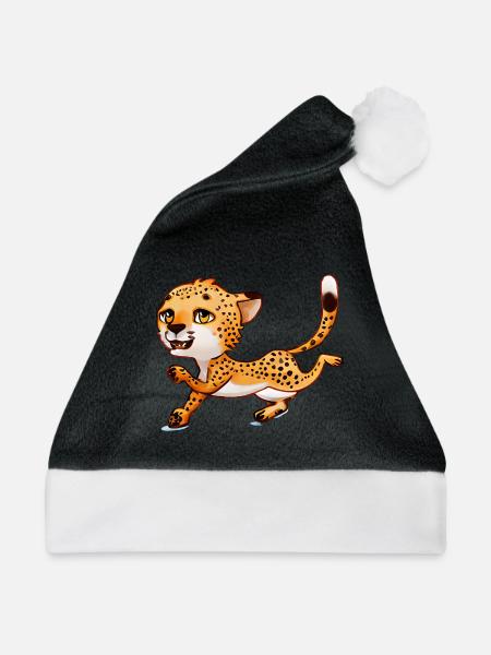 Cheetah rennt - Weihnachtsmütze - Schwarz/Weiß