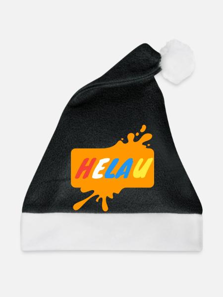 Helau Karnevalsdesign - Weihnachtsmütze - Schwarz/Weiß