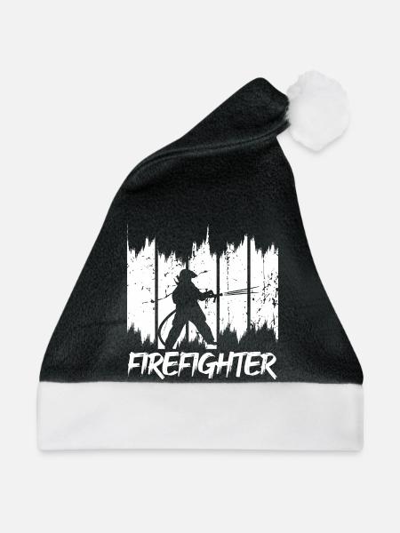 Feuerwehrmänner - Weihnachtsmütze - Schwarz/Weiß