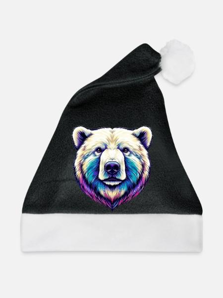 Weißer Eisbär - Weihnachtsmütze - Schwarz/Weiß