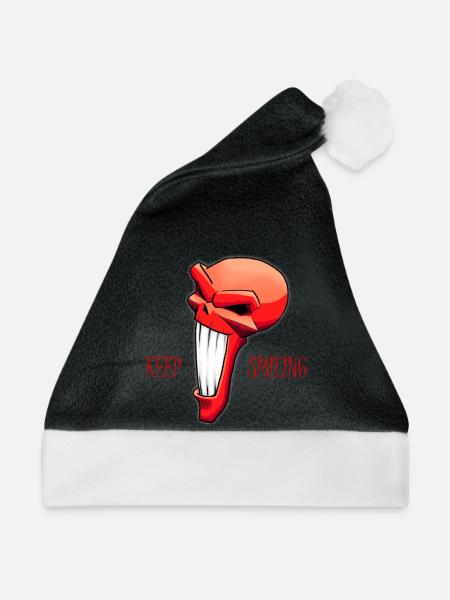 Keep Smiling - Weihnachtsmütze - Schwarz/Weiß