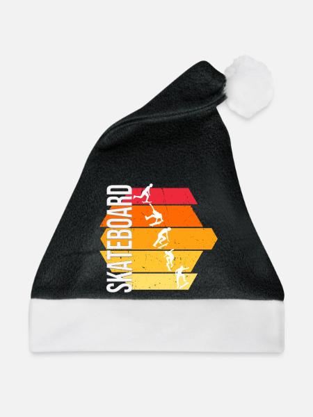 Skateboard - Weihnachtsmütze - Schwarz/Weiß