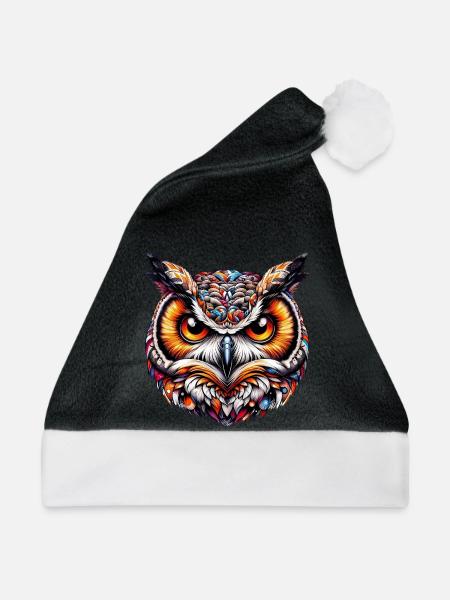 Eule - Weihnachtsmütze - Schwarz/Weiß
