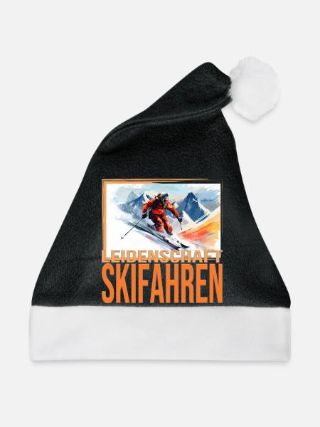 Leidenschaft Skifahren - Weihnachtsmütze - Schwarz/Weiß
