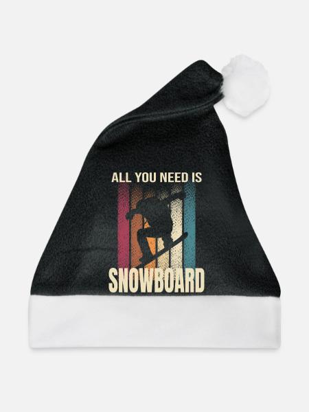 All you need is Snowboard - Weihnachtsmütze - Schwarz/Weiß