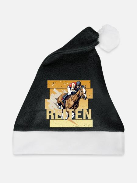 Reiten - Weihnachtsmütze - Schwarz/Weiß