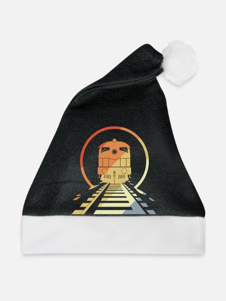 Retro Eisenbahn - Weihnachtsmütze - Schwarz/Weiß