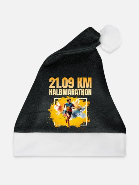 21 09 KM - Halbmarathon - Weihnachtsmütze - Schwarz/Weiß