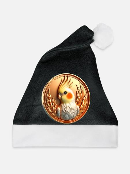 Medaille (05) - Weihnachtsmütze - Schwarz/Weiß
