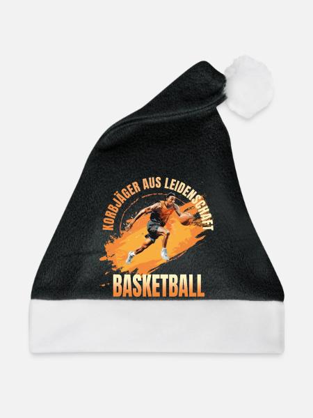 Basketball: Korbjäger aus Leidenschaft - Weihnachtsmütze - Schwarz/Weiß