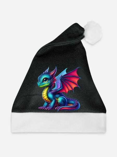 Drache - Weihnachtsmütze - Schwarz/Weiß