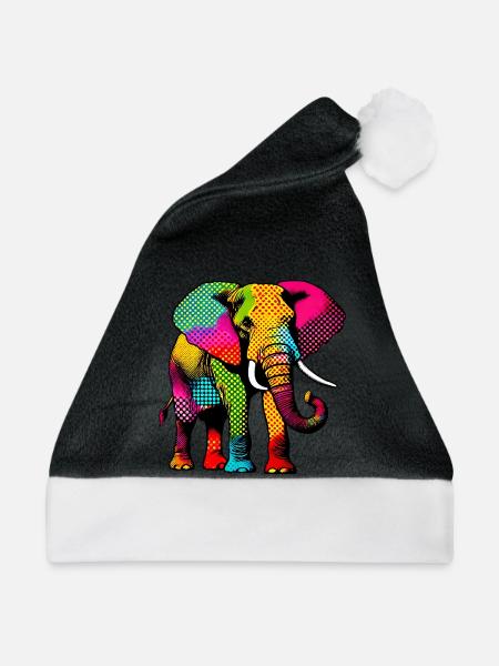 Elefant - Weihnachtsmütze - Schwarz/Weiß