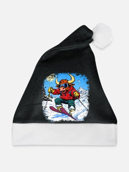 Ski Stier - Weihnachtsmütze - Schwarz/Weiß