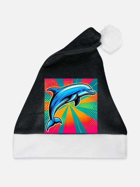 Delfin - Weihnachtsmütze - Schwarz/Weiß