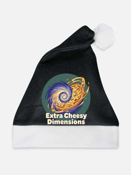 Extra Cheesy Dimensions Pizza - Weihnachtsmütze - Schwarz/Weiß
