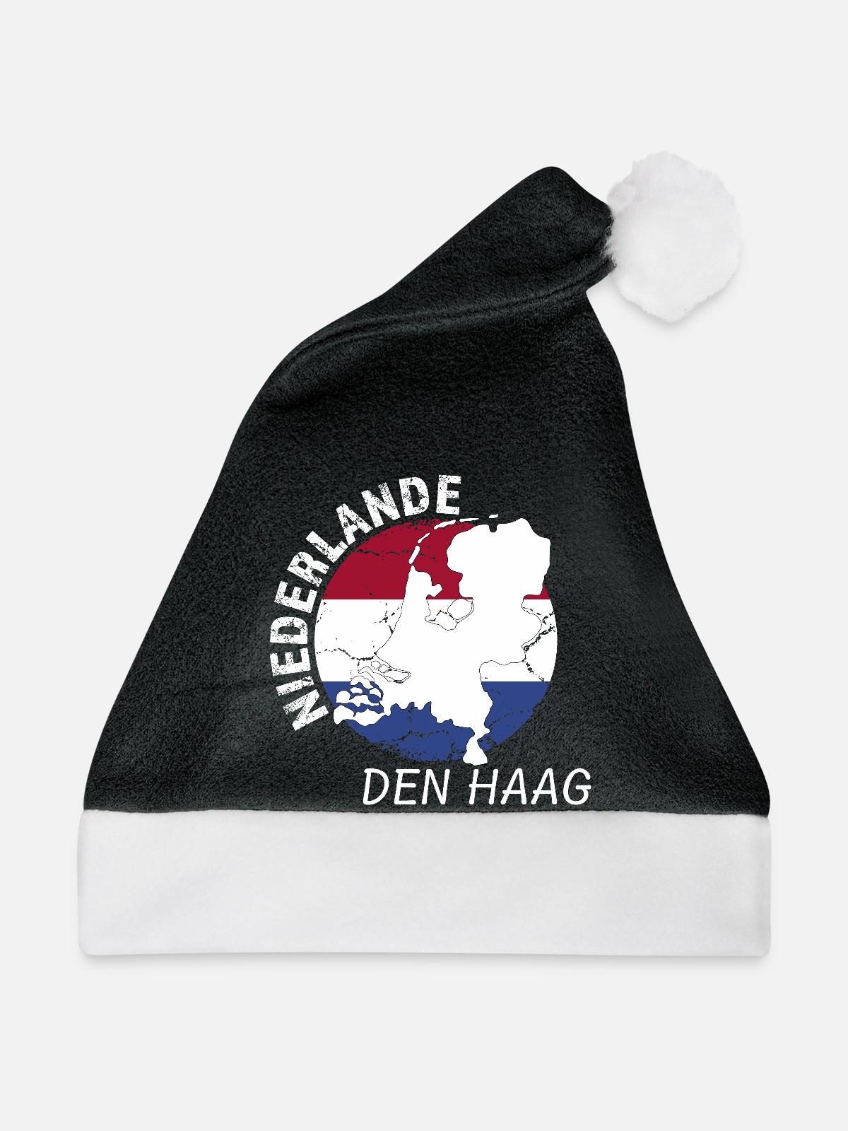 Den Haag - Weihnachtsmütze - Schwarz/Weiß - Vorne