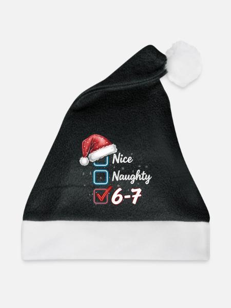 Nice Naughty 6-7  - Weihnachtsmütze - Schwarz/Weiß - Vorne