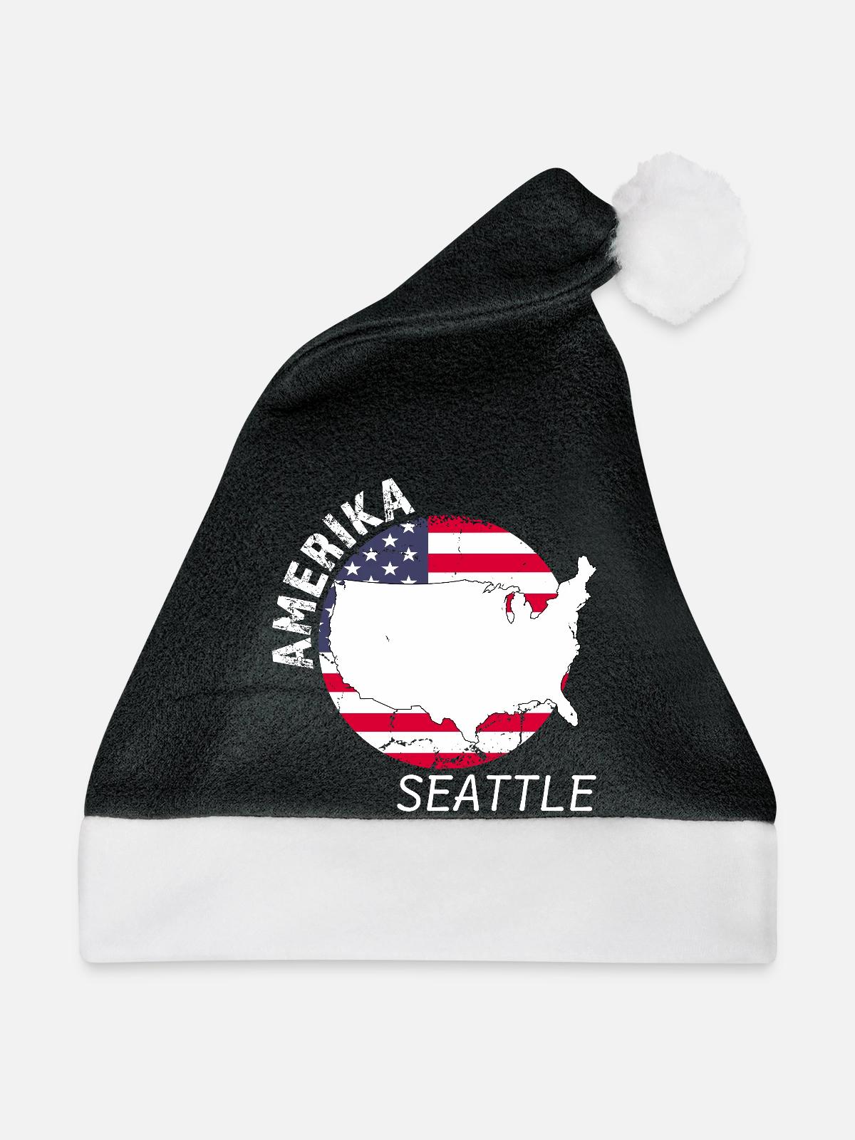 Seattle - Weihnachtsmütze - Schwarz/Weiß - Vorne
