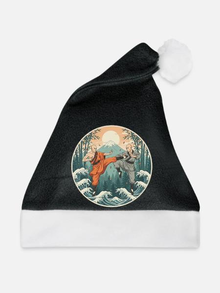 Kung Fu Kampfkunst - Weihnachtsmütze - Schwarz/Weiß