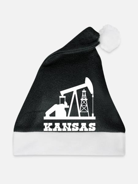 Kansas Oilfield Pumpjack Design - Weihnachtsmütze - Schwarz/Weiß