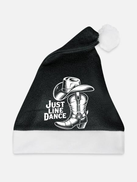 Line Dance Cowboy Stiefel - Weihnachtsmütze - Schwarz/Weiß