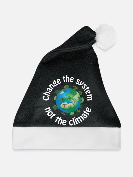Change the system, not the climate - Weihnachtsmütze - Schwarz/Weiß