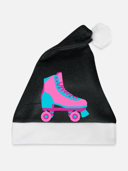Rollschuh Rollschuhfahren Roller Derby 80er - Weihnachtsmütze - Schwarz/Weiß
