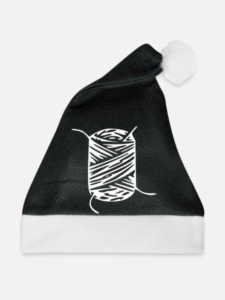 Handarbeit stricken häkeln Geschenk   - Weihnachtsmütze - Schwarz/Weiß - Vorne
