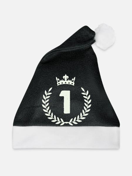Siegerkranz Nummer Eins - Weihnachtsmütze - Schwarz/Weiß