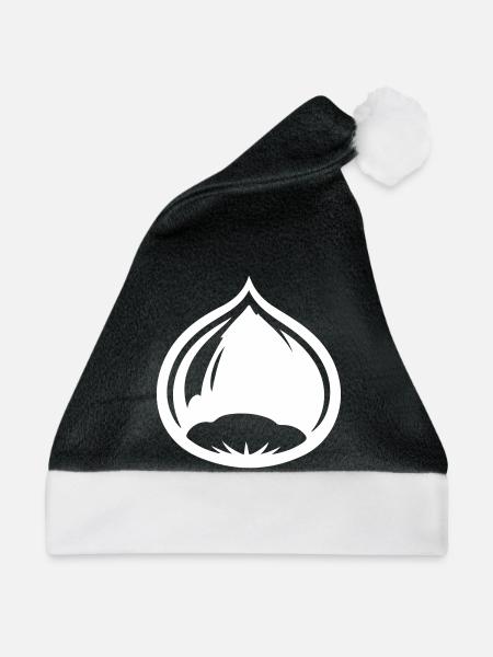 Kastanie Logo - Weihnachtsmütze - Schwarz/Weiß - Vorne