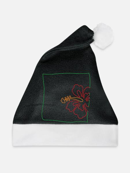 Hibiskus minimalistisch - Weihnachtsmütze - Schwarz/Weiß