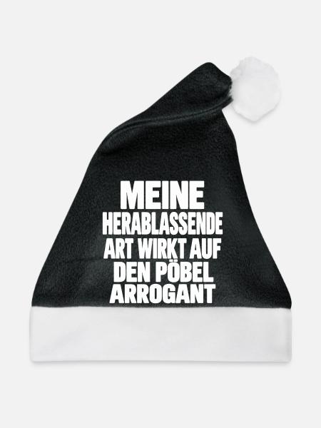 Meine herablassende Art wirkt arrogant Weiss - Weihnachtsmütze - Schwarz/Weiß - Vorne