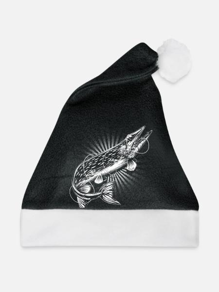 Hecht Angler - Weihnachtsmütze - Schwarz/Weiß
