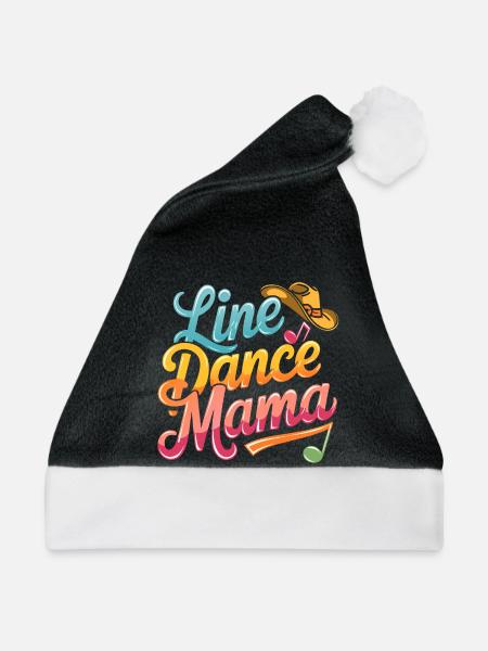 Mama tanzt Line Dance Line Dancing Mom - Weihnachtsmütze - Schwarz/Weiß - Vorne