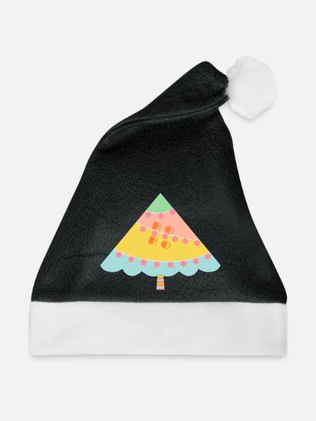 Fröhlicher Weihnachtsbaum - Weihnachtsmütze - Schwarz/Weiß