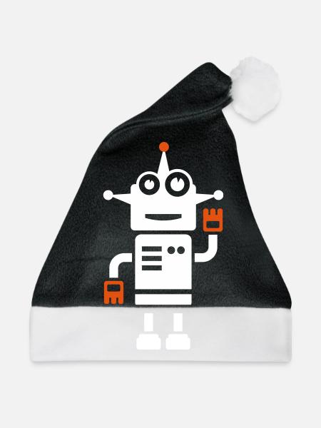 Roboter Geschenk - Weihnachtsmütze - Schwarz/Weiß