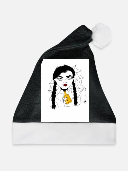 Emo Mädchen - Weihnachtsmütze - Schwarz/Weiß