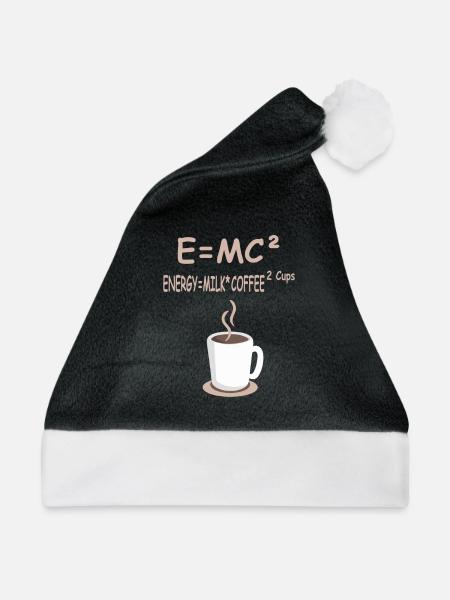 E=MC² Energie = Milchkaffee 2 Tassen - Weihnachtsmütze - Schwarz/Weiß