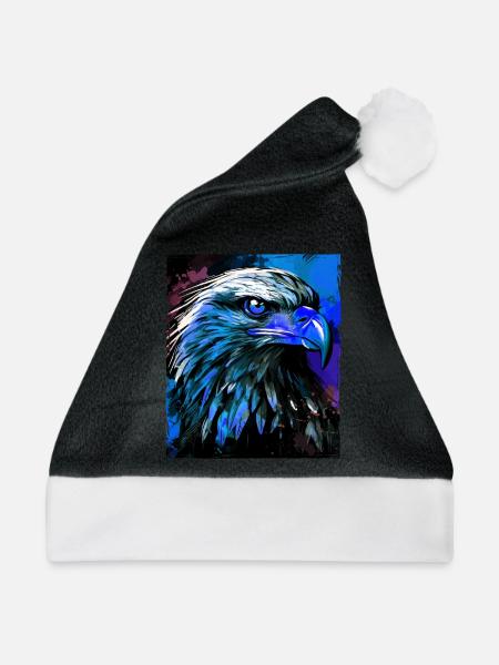 Adler Porträt - Weihnachtsmütze - Schwarz/Weiß