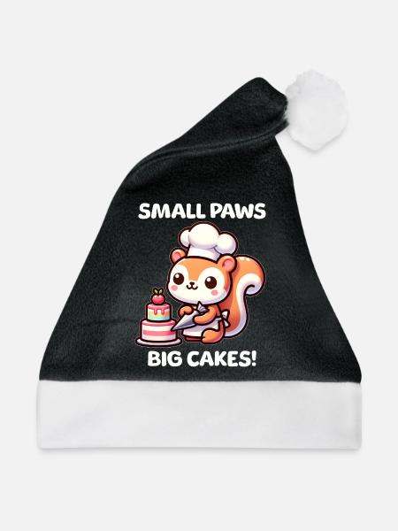 Gebäck Eichhörnchen - Weihnachtsmütze - Schwarz/Weiß