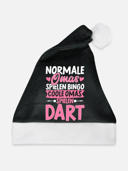 Coole Omas Spielen Dart Geschenk Darts Dartscheibe - Weihnachtsmütze - Schwarz/Weiß - Vorne