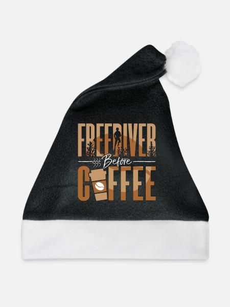 Freediving Freediver Before Coffee Diving Lover - Weihnachtsmütze - Schwarz/Weiß - Vorne